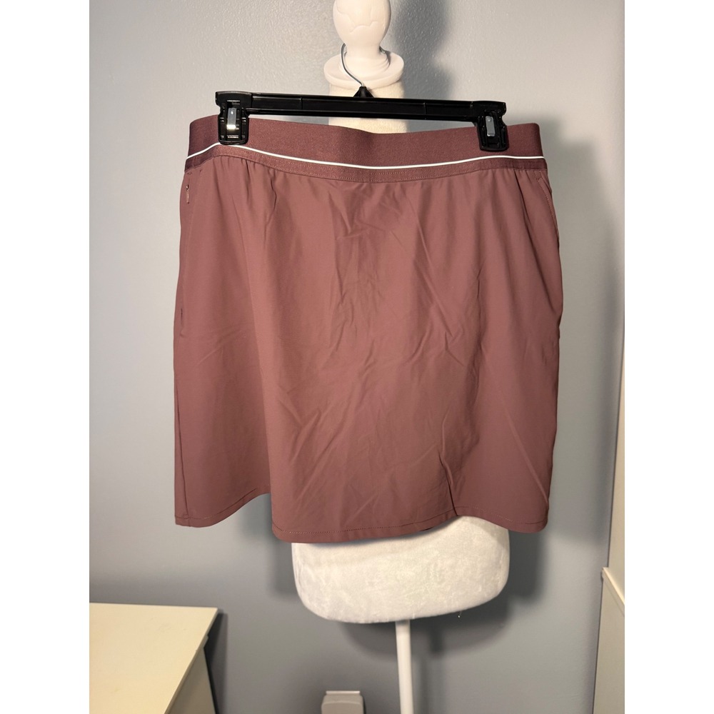 Soybu Womens Large Brown Active Skort Golf Tennis Skirt with Pockets